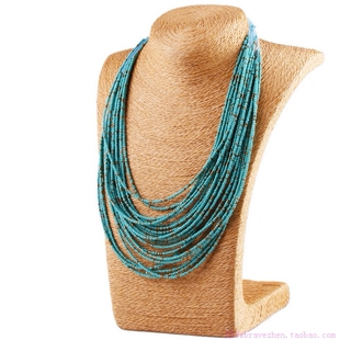 民族风米珠多层女项链百搭毛衣链配饰 necklace womenjewelry