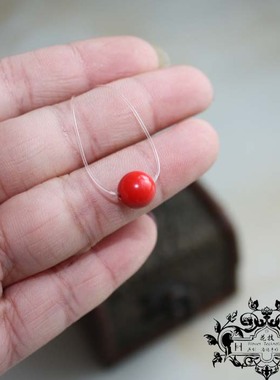 朱相砂思豆红豆转珠项透明运链