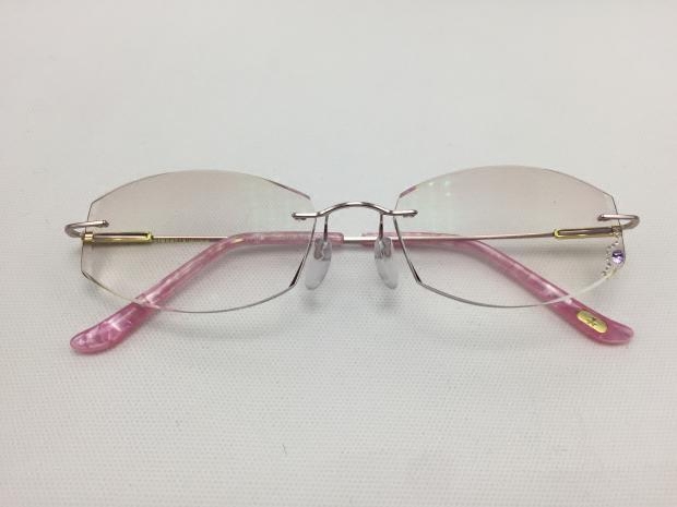 专柜正品 云克无框切边镶钻定制眼镜 云克无框眼镜 y-5801