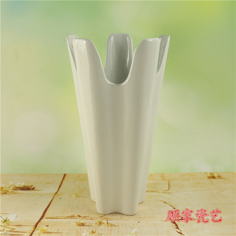 包邮五朵花瓣陶瓷现代简约落地创意时尚摆件家居装饰花器花瓶花艺