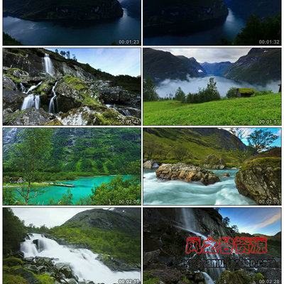 延时摄影 LED大屏幕动态 视频背景素材 自然风景 挪威山间的溪流