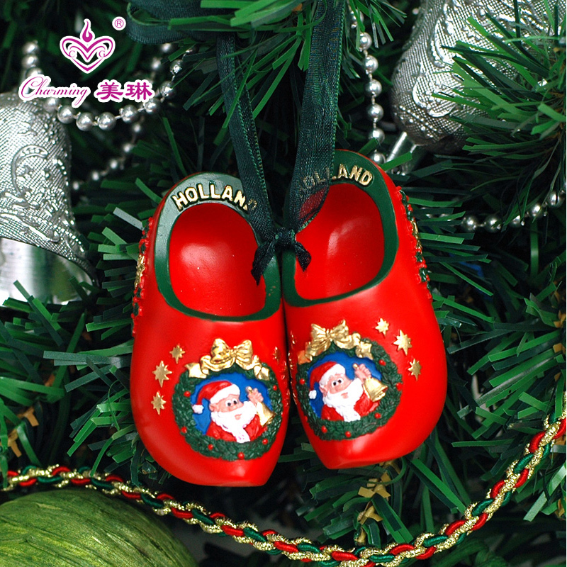 圣诞节平安夜创意挂件节日圣诞树装饰品荷兰木鞋摆件生日小礼物