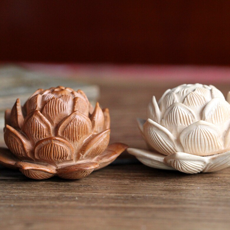 黄杨木莲花 桃木多层莲花 串车挂 配饰 配件车饰 工艺品 DIY编织