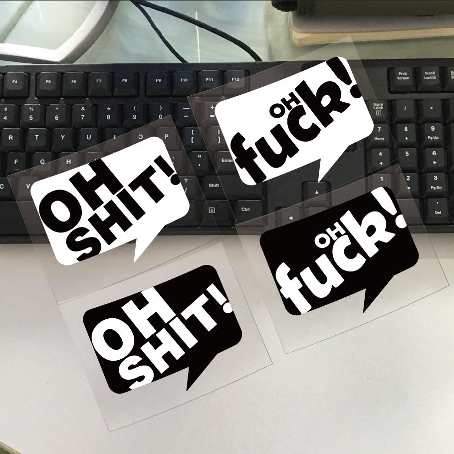 反光贴车尾贴 oh shit个性趣味贴纸 搞笑英文贴纸防水
