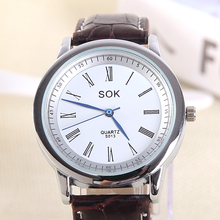 Корейская тенденция модная кожаная пояс Женская часа немеханические студенческие часы для мужской часы мужские часы водонепроницаемые пары часы