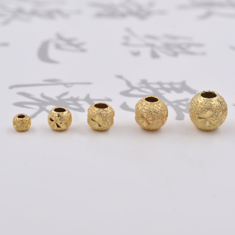 diy14k金磨砂银珠子