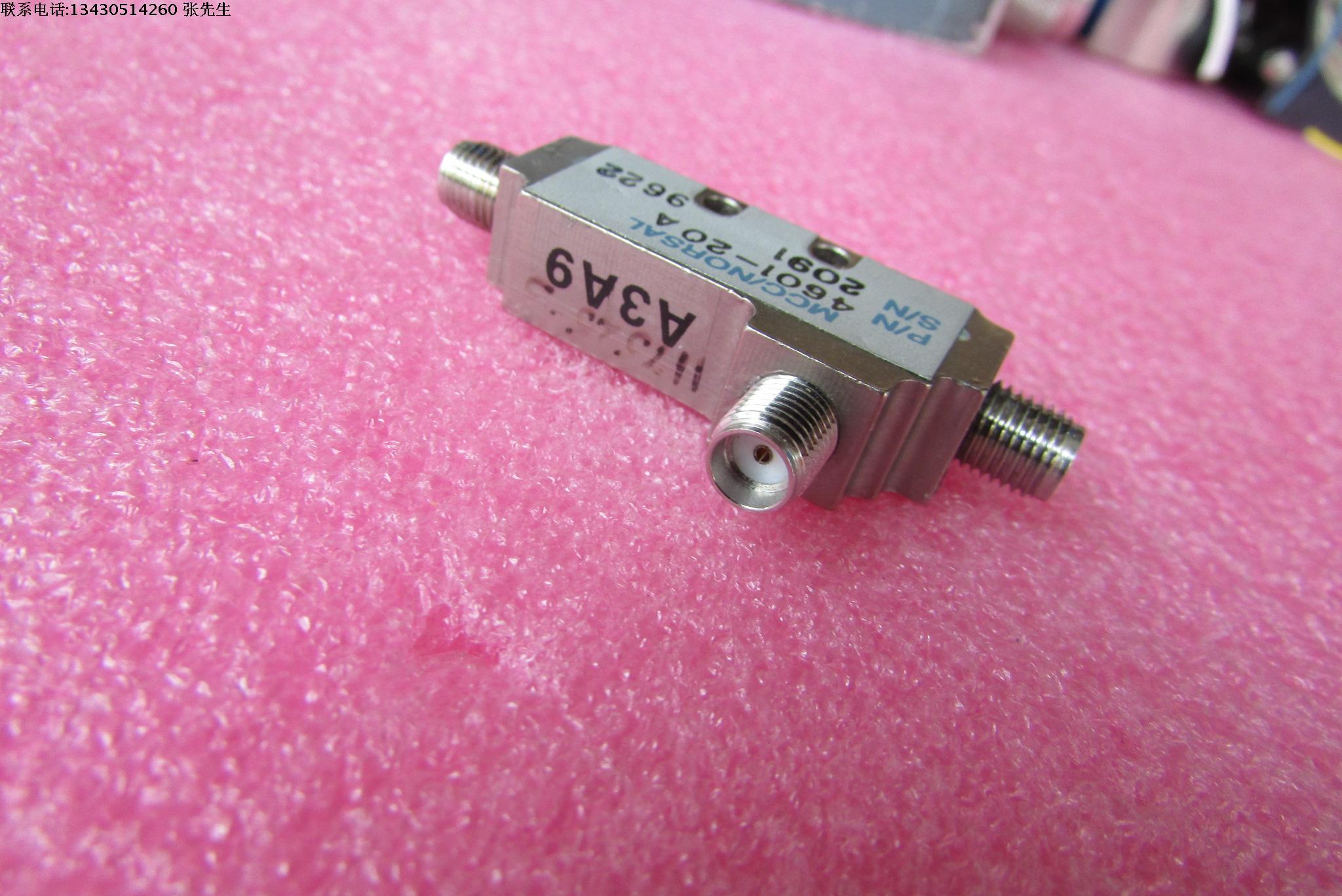 美国 MCC进口 4601-20A  2-4GHz 20dB SMA Directional Coupler 射频同轴定向耦合器 质量包好，包能用  可提供测试图 型号: 4601-20A 工作频率：2-4GHz 耦合度：20dB 功率：50W 接头：SMA