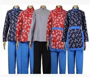 村姑祥林嫂演出服骆驼祥子舞台服装阿庆嫂舞台表演服装佣人服