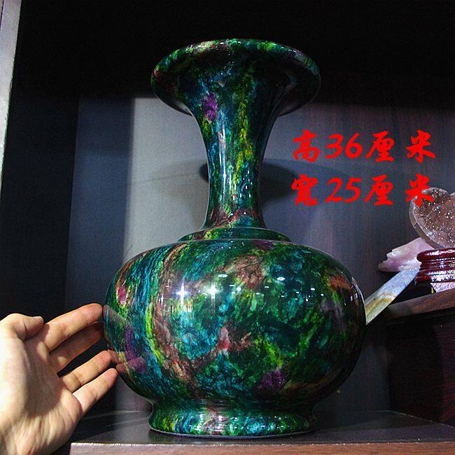 台湾摆件居家花瓶原石七彩玉图片