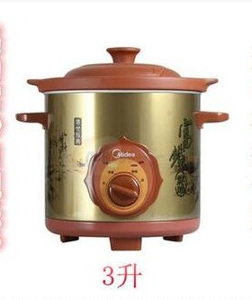 美的3L红紫砂电炖锅汤煲MD-GH303/303A/303B/306原装紫砂内胆盖子
