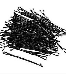 一字夹黑色发夹影楼化妆师专用钢丝夹子隐形小卡子盘发发卡固定棍