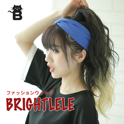 brightlele日本时尚渐变蓬松假发