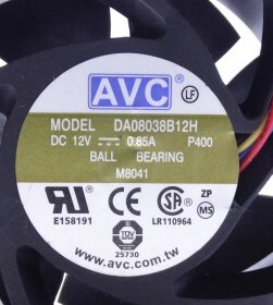 AVC 8038大风量静音风扇 12V 0.85A DA08038B12H 4线温控风扇