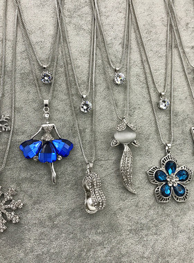 韩版时尚风双层长款猫眼毛衣链