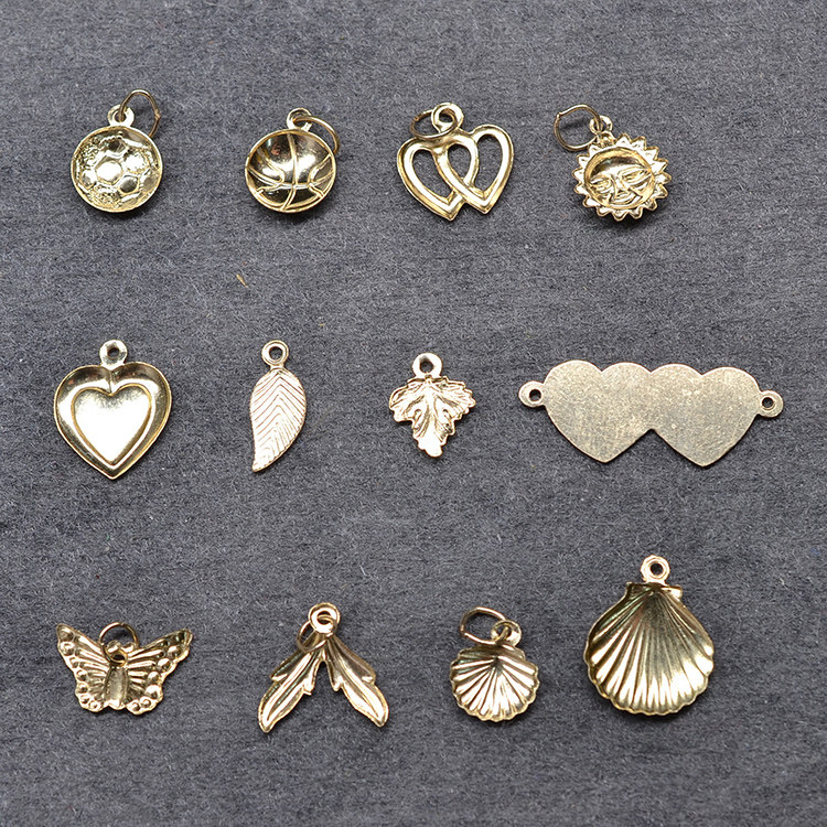 조개 나뭇잎 나비 태양이있는 미국 14K 골드 작은 펜던트 14K 골드 작은 펜던트 DIY 쥬얼리