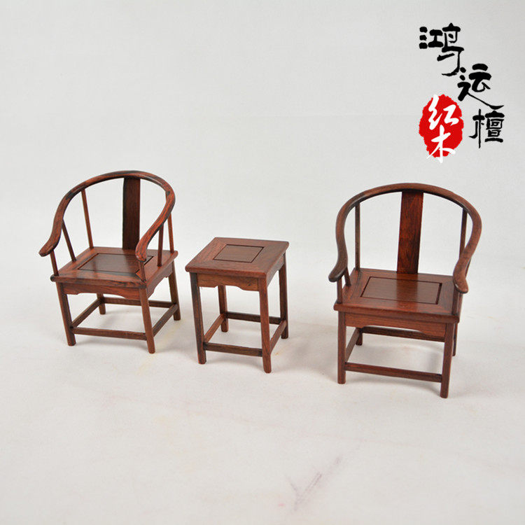 微型仿明清木雕摆件红酸枝