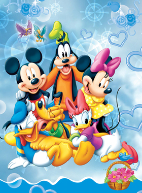 迪士尼卡通动漫 迪士尼公主 米奇米妮 小熊维尼 动漫 装饰画D837C