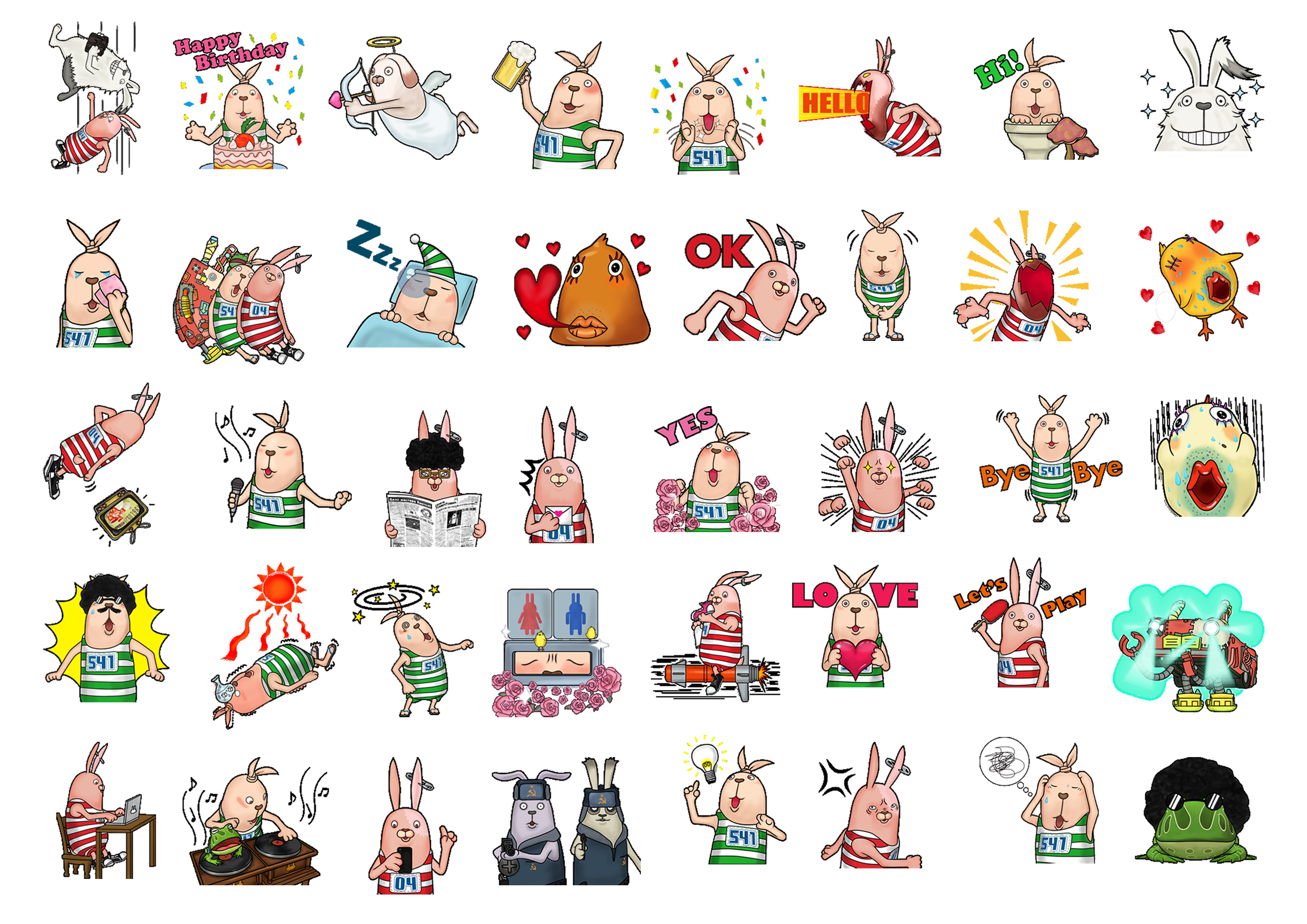 line贴图 越狱兔2 笔记本贴纸手机贴纸 自制手帐贴纸 40枚 z 090