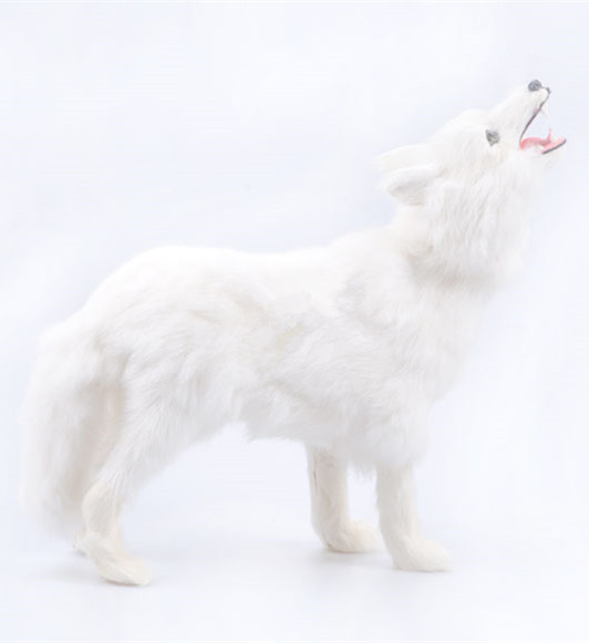 动物模型仿真雪狼白狼狗摆件