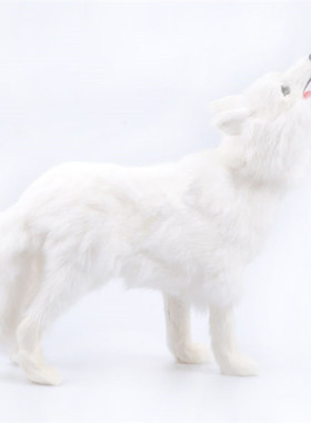 动物模型仿真雪狼白狼狗摆件