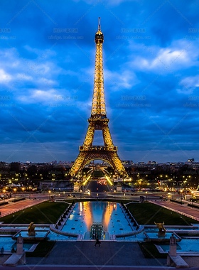 145号法国巴黎铁塔夜景风光高清摄影JPG图片背景PS后期设计素材