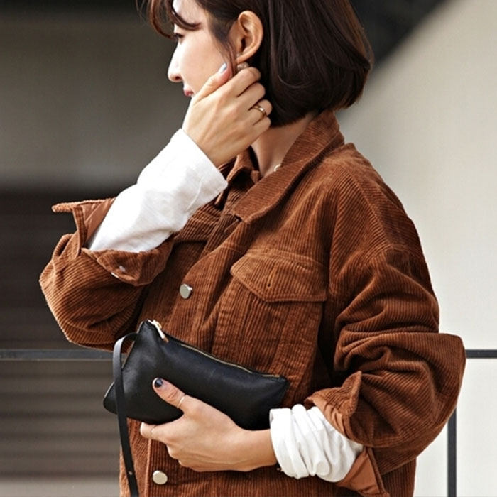灯芯绒外套女短款夹克韩版小个子