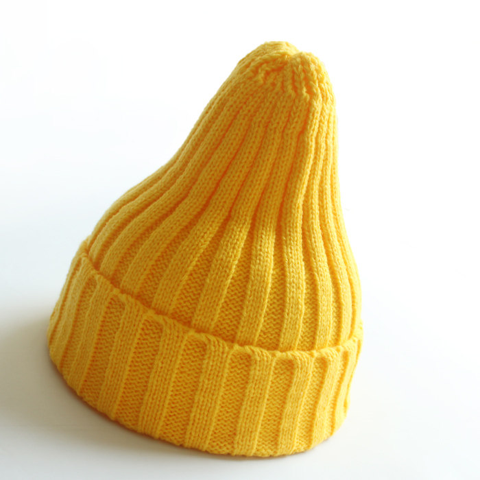 韩国冰淇淋尖尖顶毛线帽子 男女情侣韩版甜美糖果色荧光针织帽 潮