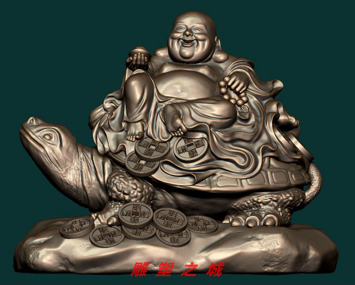 圆雕图 三维立体图 STL文件 金龟招财佛
