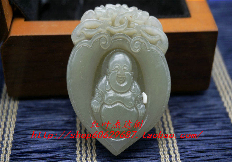 新疆和田玉 佛 挂件 青白玉精工巧雕 心中有佛吊坠挂件批发