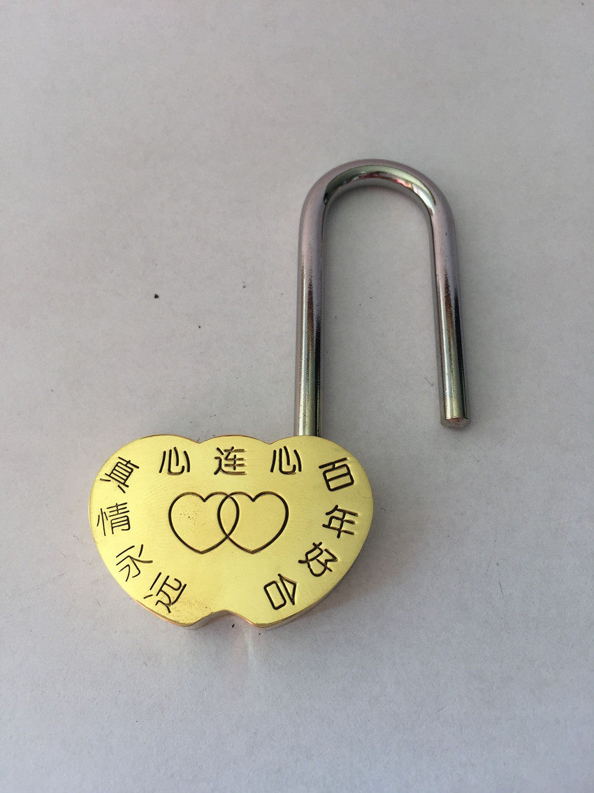 厂家直销40mm同心锁 许愿锁 景区旅游爱情锁 情人节礼物可刻字