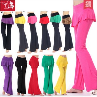 秋冬广场舞服装莫代尔裙裤拉丁舞裤子纯色大码演出舞蹈服瑜珈裤子