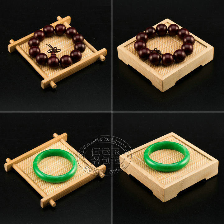 뜨거운 판매 보석 옥 팔찌 부처님 비즈 대나무 매트 디스플레이 홀더 쥬얼리 디스플레이 소품 대나무 매트 디스플레이 좌석