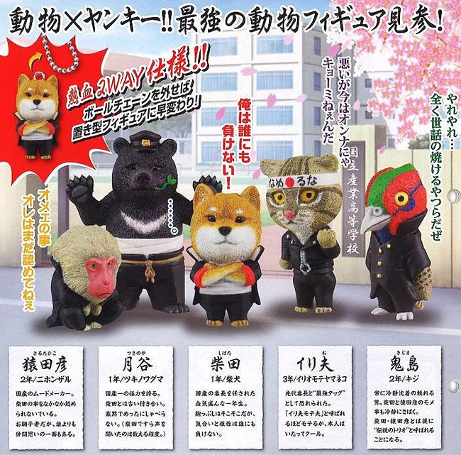 日本正版散货卡通Q版高中生混混动物集团 流氓地痞动物天团 拽神