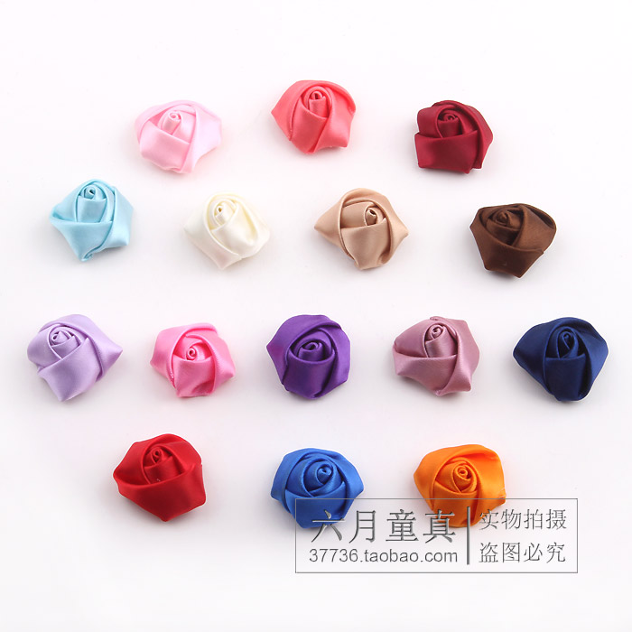 丝带缎带玫瑰花苞花朵 手工diy发饰材料 发夹装饰头花头饰品配件
