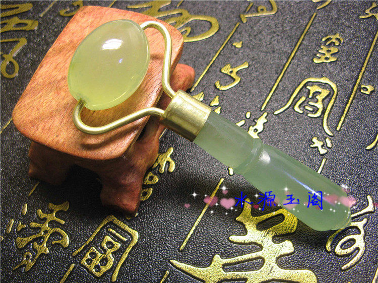 玉石美容器眼部脸部按摩棒美容按摩器脸部按摩器按摩滚轮美容瘦脸