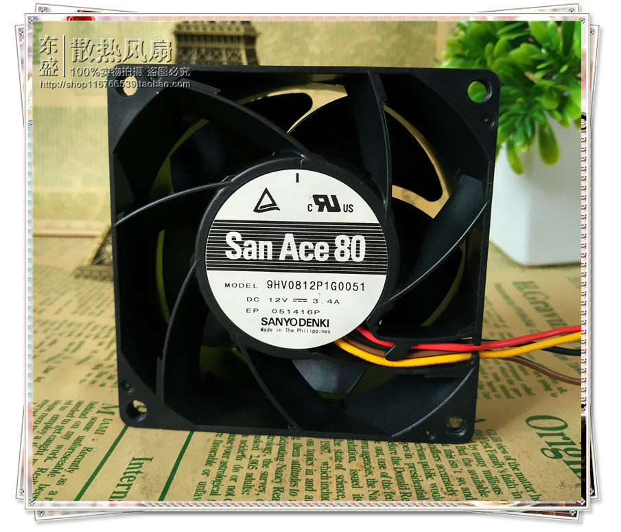 原装三洋 9HV0812P1G006 12V 3.4A 8038 超大风量散热风扇