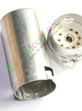 陶瓷九脚电子管镀金管座带屏蔽罩GZC9-F-B-55-G适12AX7 6n11等
