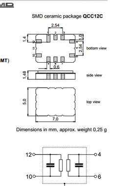 进口 EPCOS 声表滤波器 B4955 5*7mm 贴片 10脚 183.6M 183.6MHZ