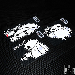 TUTU圖圖車貼 超能陆战队 大白 Balalala baymax 反光贴 汽车贴纸