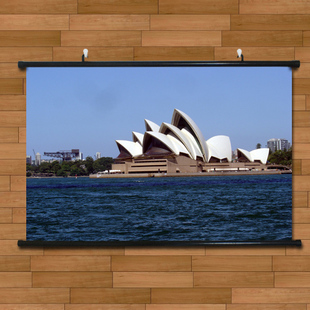 悉尼歌剧院全海景定制海报挂画有框画世界名胜绝美客厅装饰画壁画