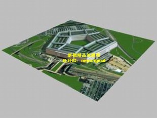 美国五角大楼世贸中心白宫FBI CIA总部防御城堡 要塞建筑场景模型