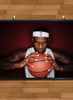 詹姆斯街头篮球巨幅海报挂轴画有框画骑士NBA装饰画酒吧卧室壁画