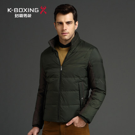 K-boxing/劲霸羽绒服茄克秋冬男装男士商务外套男夹克|DRHU4401