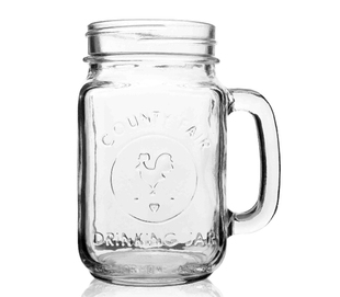 墨西哥公鸡杯玻璃杯复古罐头杯马克杯冷水杯 带盖 公鸡杯