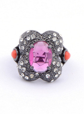 欧美风饰品全新百搭水晶戒指