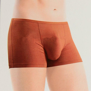 头中腰纯色无图四脚内裤 正品 粘胶纤维平角裤 男士 男34035 创雅诺