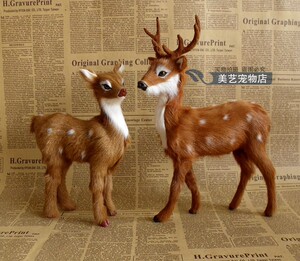 仿真梅花鹿拍摄道具圣诞小鹿卧母鹿公鹿结婚礼物圣诞礼物摆件