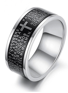 单身风钛钢可刻字圣经时尚饰品