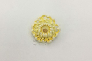 徽章胸花胸饰 君子 80年代日本精致致首饰 黄菊花陶瓷胸针