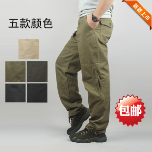 长裤 男式 大码 口袋裤 厚款 裤 工装 宽松户外全棉直筒休闲裤 秋装 热卖